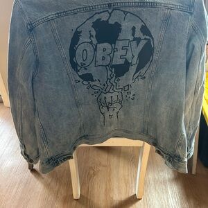 Obey Men's Light Blue Denim Jacket
